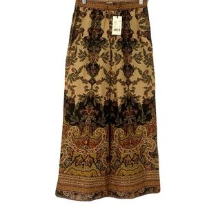 NWT A Loves A Girls XL Multicolor Paisley Elastic Boho Festival Wide Leg Pants